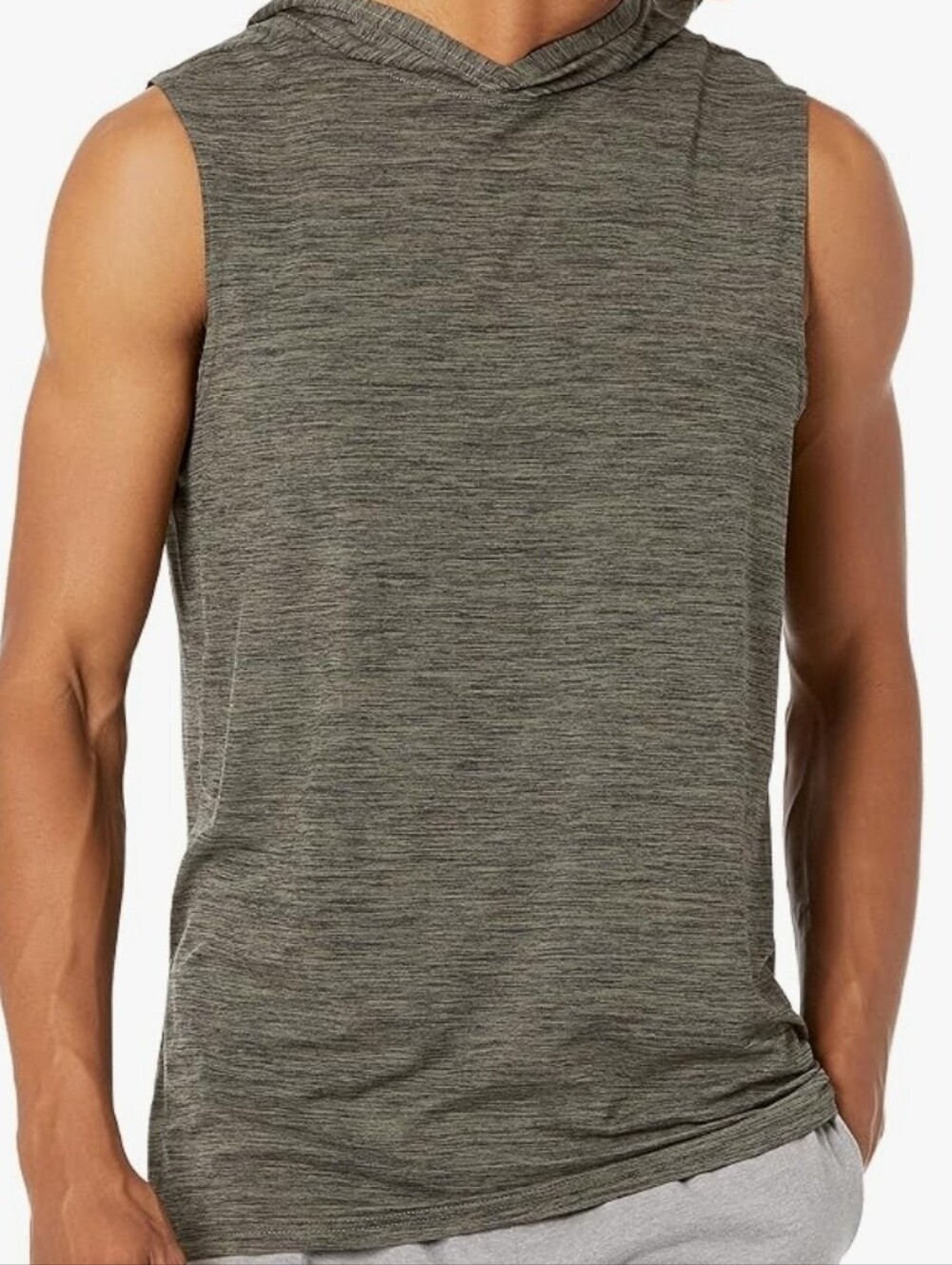 Amazon Essentials Men's Tech Stretch Sleeveless Hoodie Men's XL Green Shirt Nwt